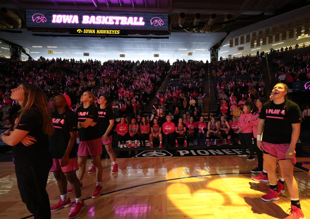 The Iowa Hawkeyes against the seventh ranked Maryland Terrapins Sunday, February 17, 2019 at Carver-Hawkeye Arena. (Brian Ray/hawkeyesports.com)