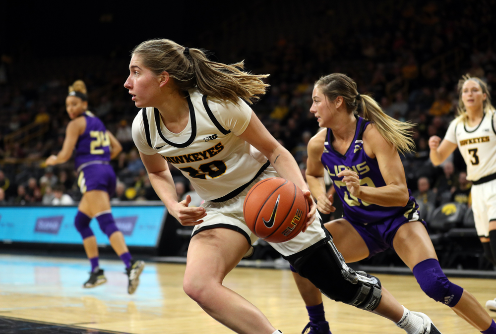 Iowa Hawkeyes guard Kate Martin (20) against North Alabama Thursday, November 14, 2019 at Carver-Hawkeye Arena. (Brian Ray/hawkeyesports.com)