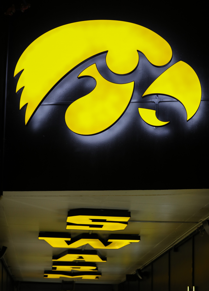 The Hawkeye Football Team sees the updates to their entrance tunnel at Kinnick Stadium for the first time Thursday, August 22, 2019 in Iowa City. (Brian Ray/hawkeyesports.com)