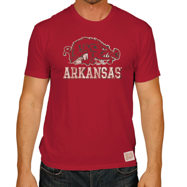 Arkansas Razorbacks Retro Brand Slobbering Hog Arkansas T-Shirt - Arkansas Razorbacks Store 