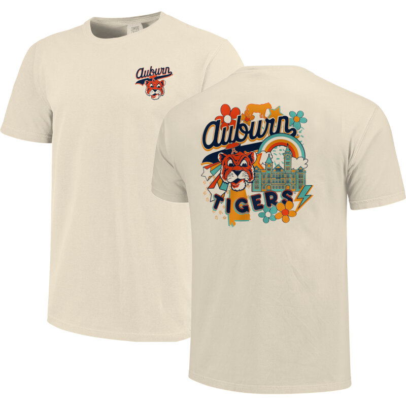 Auburn Tigers Groovy Retro Elements Comfort Colors Short Sleeve T Shirt The Auburn Fan Shop Official Online Store Of The Auburn University Athletic Department