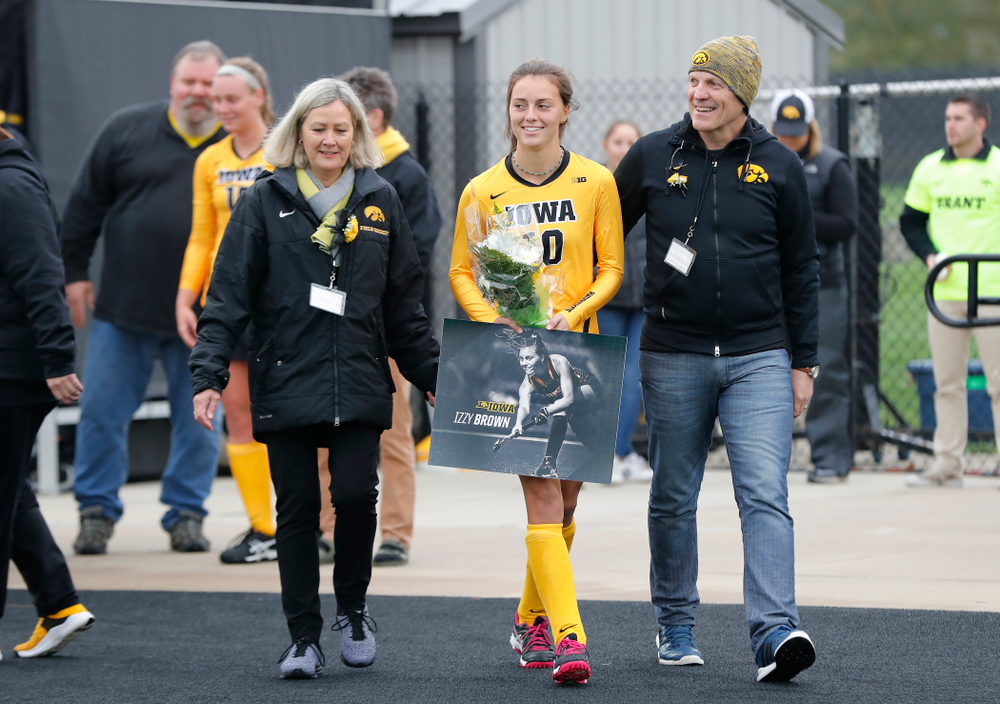 Iowa Hawkeyes Isabella Brown (10) during senior day before their game against Maryland Sunday, October 14, 2018 at Grant Field. (Brian Ray/hawkeyesports.com)