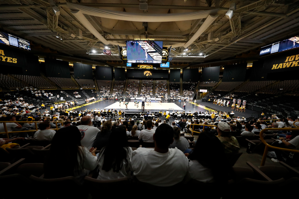 The Iowa Hawkeyes against the Michigan State Spartans Friday, September 21, 2018 at Carver-Hawkeye Arena. (Brian Ray/hawkeyesports.com)