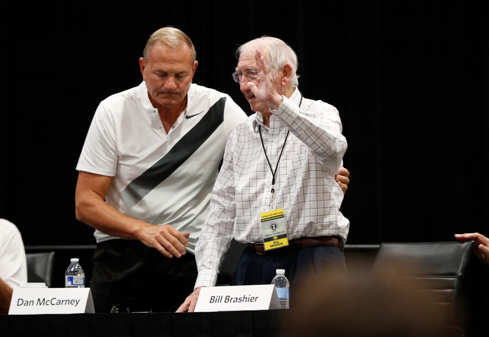 The 1983 Hawkeye Football Coaching Staff at Fry Fest Friday, August 31, 2018 in Coralville. (Brian Ray/hawkeyesports.com)