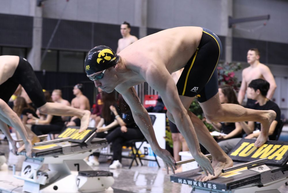 Iowa's Jack Smith competes in the 100-yard freestyle during the 2019 Big Ten Men's Swimming and Diving Championships Saturday, March 2, 2019 at the Campus Wellness and Recreation Center. (Brian Ray/hawkeyesports.com)