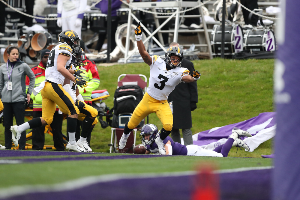 Iowa Hawkeyes wide receiver Tyrone Tracy Jr. (3) against the Northwestern Wildcats Saturday, September 28, 2019 at Kinnick Stadium. (Max Allen/hawkeyesports.com)