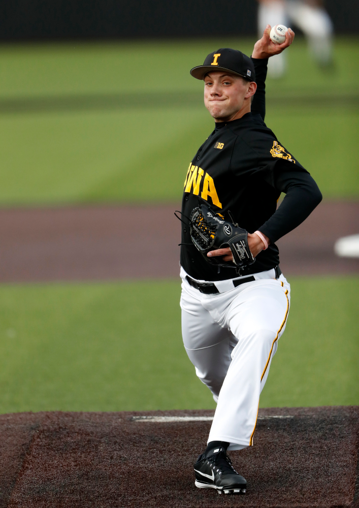 Jake McLaughlin against the Ontario Blue Jays Friday, September 21, 2018 at Duane Banks Field. (Brian Ray/hawkeyesports.com)