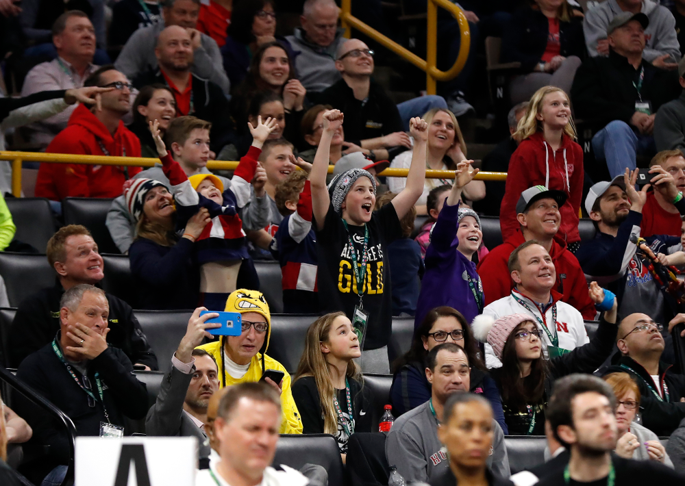 Fans during the gold medal match of the United World Wrestling Freestyle World Cup against Azerbaijan Sunday, April 8, 2018 at Carver-Hawkeye Arena. (Brian Ray/hawkeyesports.com)
