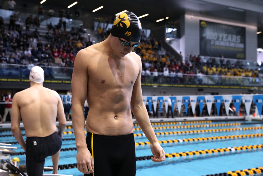 Iowa's Michael Tenney swims in the preliminaries of the 500-yard freestyle during the 2019 Big Ten Swimming and Diving Championships Thursday, February 28, 2019 at the Campus Wellness and Recreation Center. (Brian Ray/hawkeyesports.com)