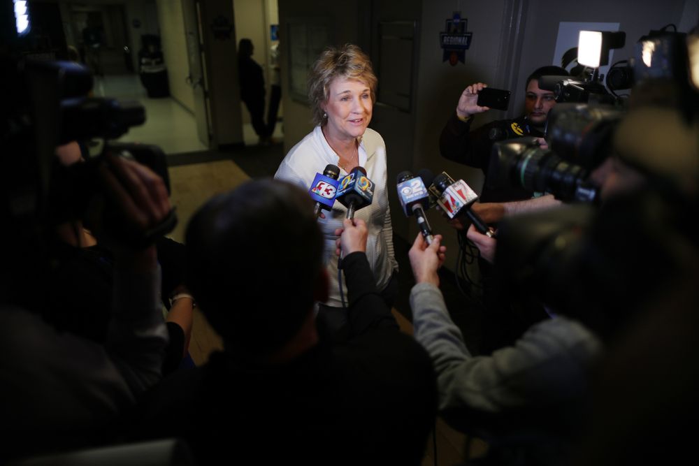 Iowa Hawkeyes head coach Lisa Bluder during practice and media before the regional final of the 2019 NCAA Women's College Basketball Tournament against the Baylor Bears Sunday, March 31, 2019 at Greensboro Coliseum in Greensboro, NC.(Brian Ray/hawkeyesports.com)