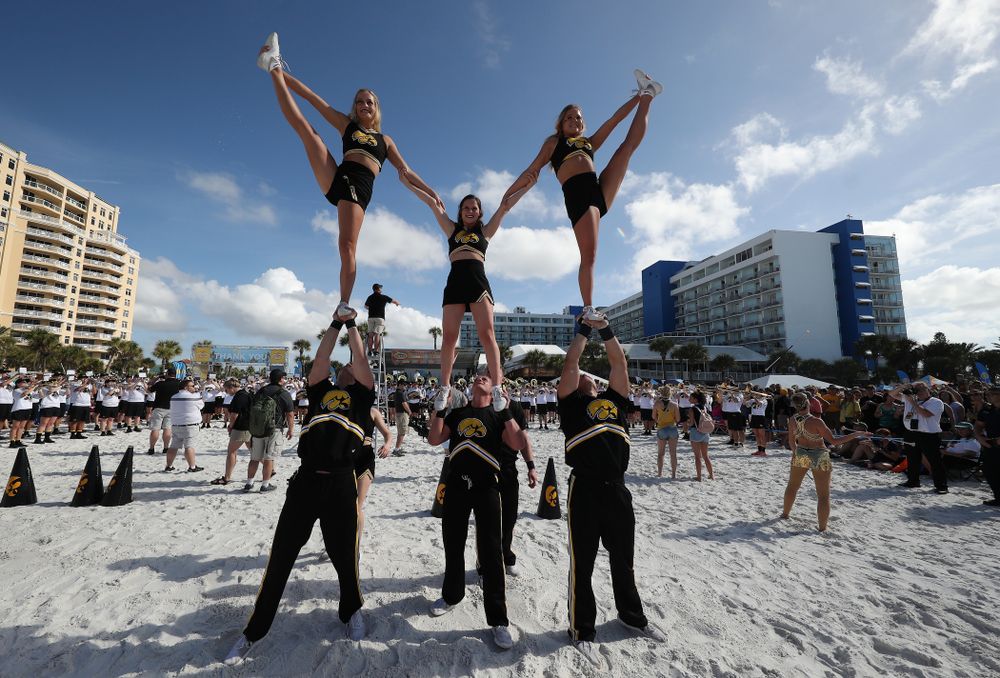 The Iowa Cheerleaders during the Outback Bowl Beach Day Sunday, December 30, 2018 at Clearwater Beach. (Brian Ray/hawkeyesports.com)