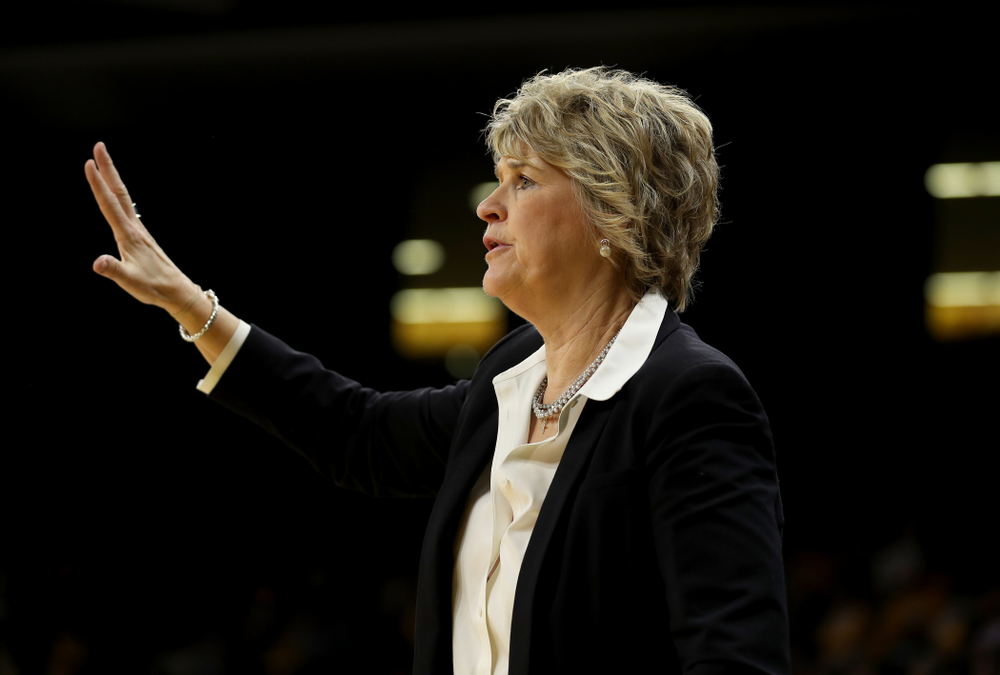 Iowa Hawkeyes head coach Lisa Bluder against the Minnesota Golden Gophers Thursday, February 27, 2020 at Carver-Hawkeye Arena. (Brian Ray/hawkeyesports.com)