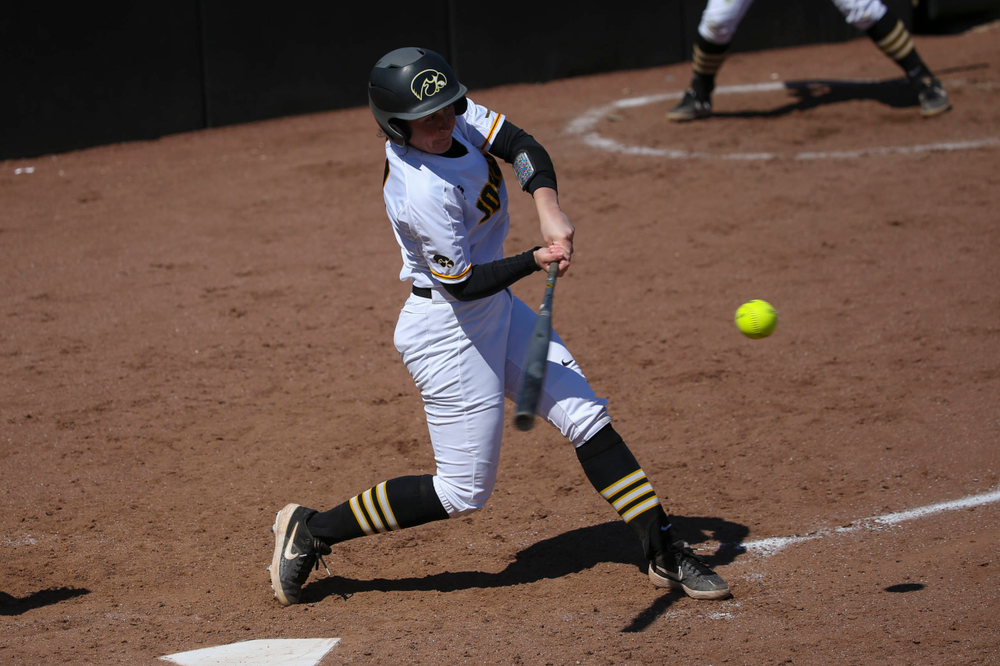 Iowa's Mallory Kilian (11) at game 3 vs Northwestern on Sunday, March 31, 2019 at Bob Pearl Field. (Lily Smith/hawkeyesports.com)