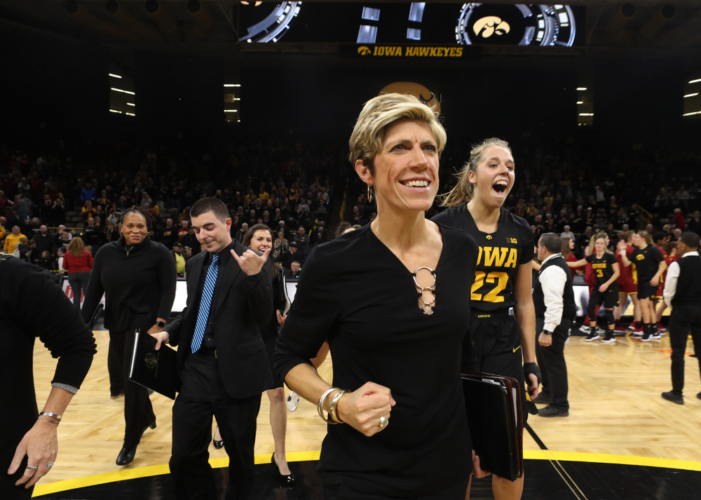 Associate Head Coach Jan Jensen against the Iowa State Cyclones in the Iowa Corn Cy-Hawk Series Wednesday, December 5, 2018 at Carver-Hawkeye Arena. (Brian Ray/hawkeyesports.com)