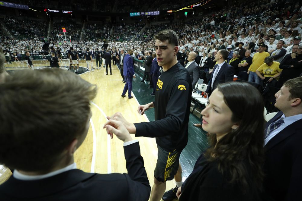 Iowa Hawkeyes forward Luka Garza (55) against Michigan State Tuesday, February 25, 2020 at the Breslin Center in East Lansing, MI. (Brian Ray/hawkeyesports.com)
