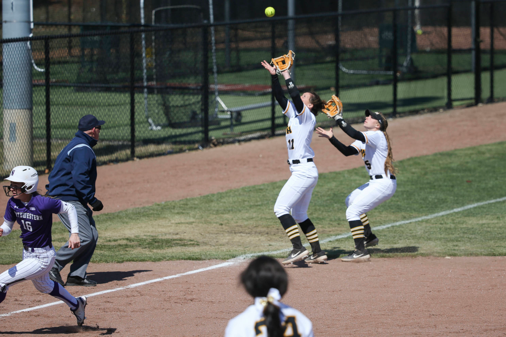 Iowa's Mallory Kilian (11) at game 3 vs Northwestern on Sunday, March 31, 2019 at Bob Pearl Field. (Lily Smith/hawkeyesports.com)