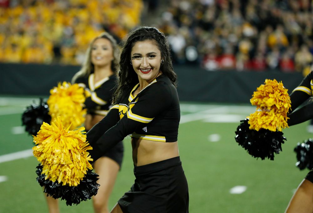 The Iowa Dance Team performs during the Iowa Hawkeyes game against the Wisconsin Badgers Saturday, September 22, 2018 at Kinnick Stadium. (Brian Ray/hawkeyesports.com)