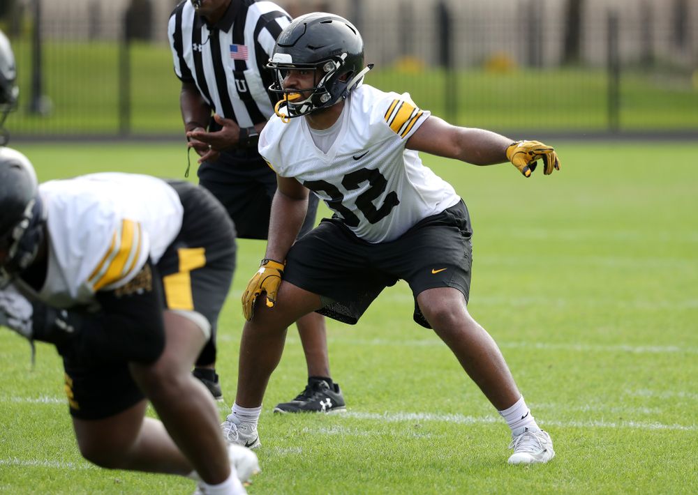 Iowa Hawkeyes linebacker Djimon Colbert (32) during practice for the 2019 Outback Bowl Friday, December 28, 2018 at the University of Tampa. (Brian Ray/hawkeyesports.com)