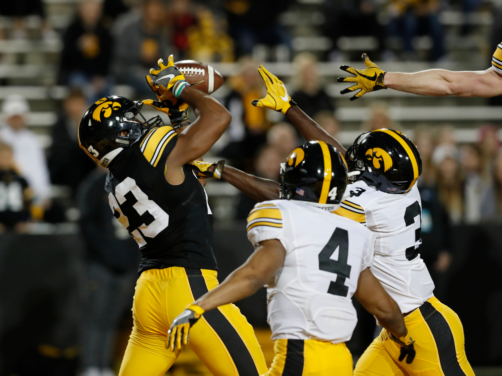 Iowa Hawkeyes wide receiver Dominique Dafney (23) during their final spring practice Friday, April 20, 2018 at Kinnick Stadium. (Brian Ray/hawkeyesports.com)