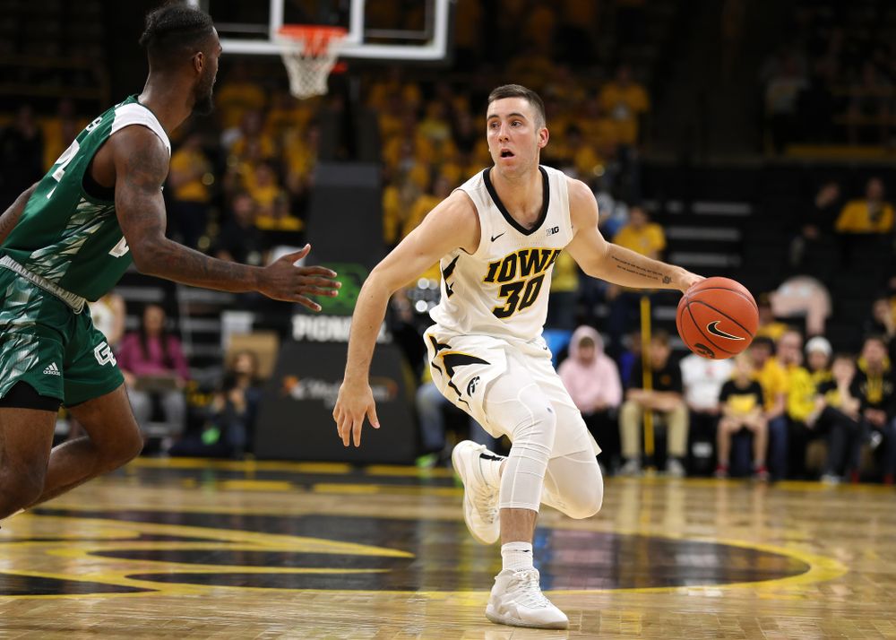 Iowa Hawkeyes guard Connor McCaffery (30) against UW Green Bay Sunday, November 11, 2018 at Carver-Hawkeye Arena. (Brian Ray/hawkeyesports.com)