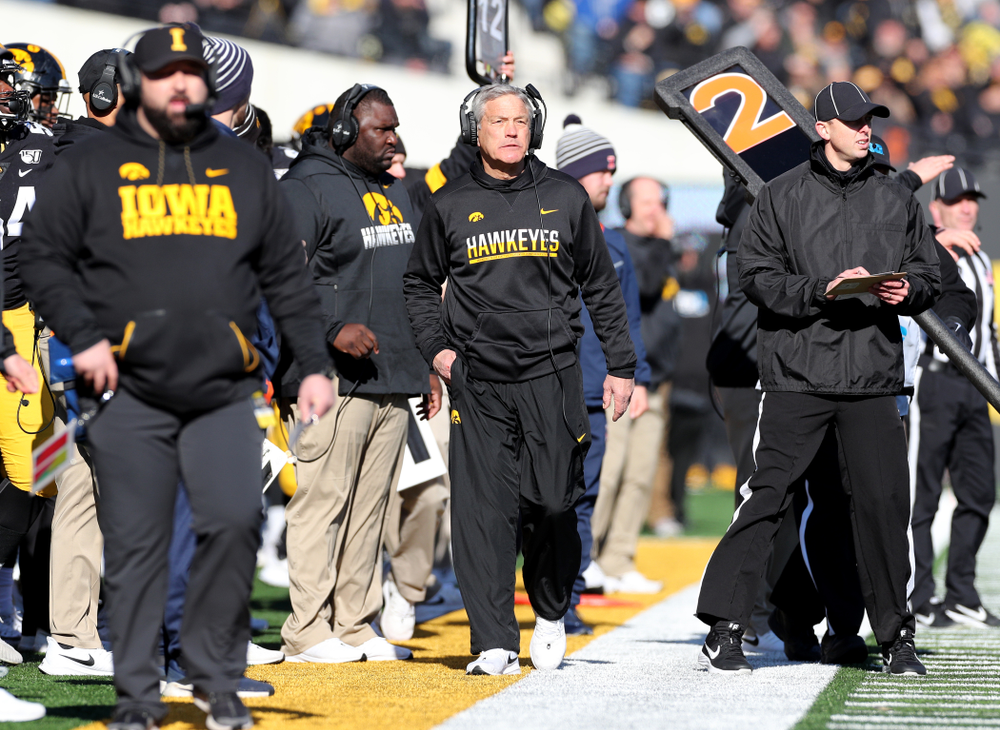 Iowa Hawkeyes head coach Kirk Ferentz against the Illinois Fighting Illini Saturday, November 23, 2019 at Kinnick Stadium. (Brian Ray/hawkeyesports.com)