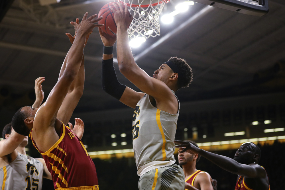 Iowa Hawkeyes forward Cordell Pemsl (35) against the Iowa State Cyclones in the Iowa Corn Cy-Hawk Series Thursday, December 6, 2018 at Carver-Hawkeye Arena. (Brian Ray/hawkeyesports.com)