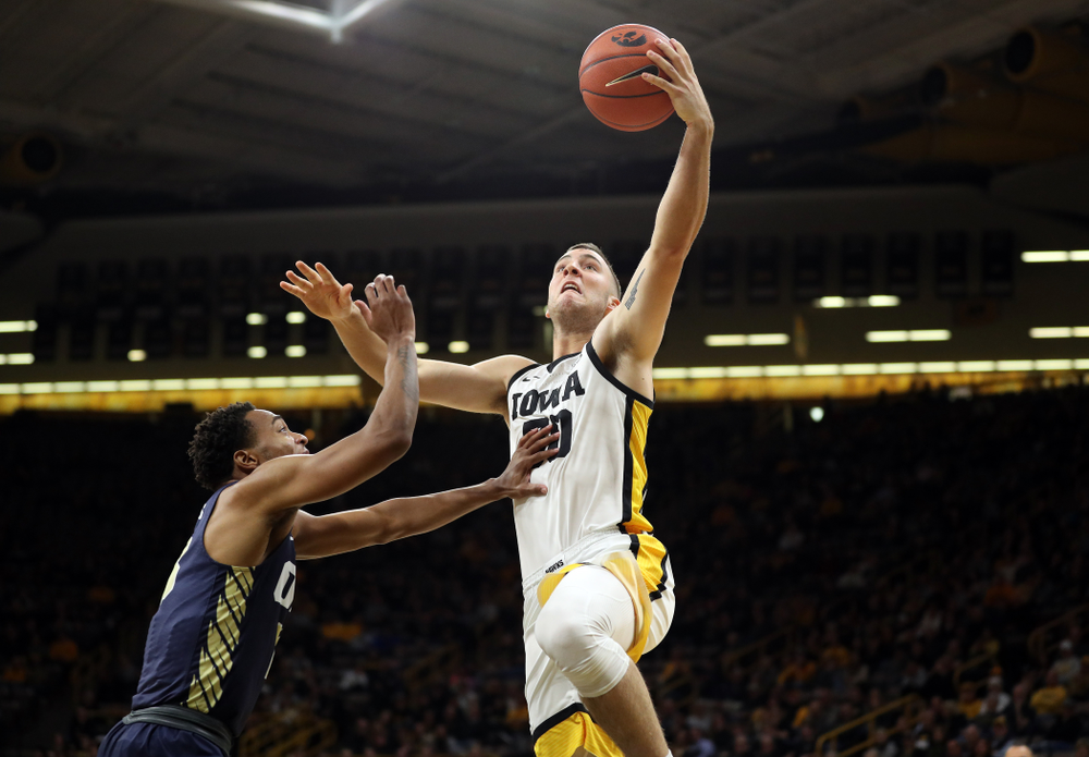 Iowa Hawkeyes guard Connor McCaffery (30) against Oral Roberts Friday, November 15, 2019 at Carver-Hawkeye Arena. (Brian Ray/hawkeyesports.com)