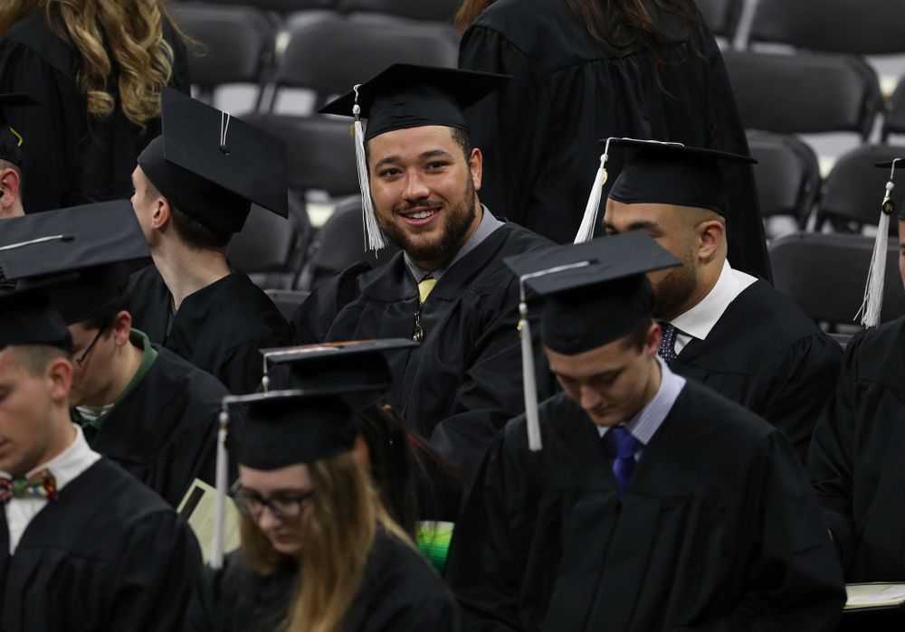 Iowa Fotoball's Dalton Ferguson during the Fall Commencement Ceremony Saturday, December 15, 2018 at Carver-Hawkeye Arena. (Brian Ray/hawkeyesports.com)
