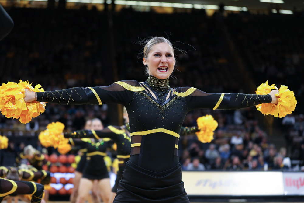 The Iowa Dance Team performs at halftime of the Iowa Hawkeyes game against North Florida Thursday, November 21, 2019 at Carver-Hawkeye Arena. (Brian Ray/hawkeyesports.com)