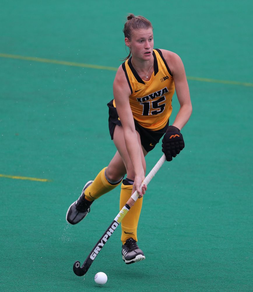Iowa Hawkeyes Esme Gibson (15) against Columbia Sunday, September 8, 2019 at Grant Field. (Brian Ray/hawkeyesports.com)
