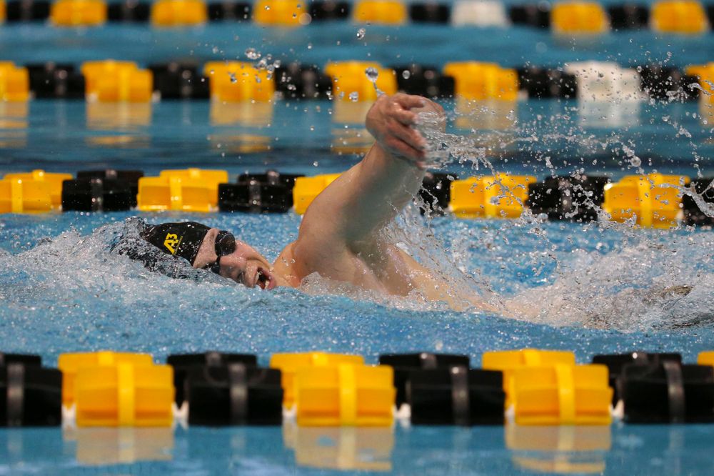 Iowa's B team at the 1,650-yard freestyle race Saturday, March 2, 2019 at the Campus Recreation and Wellness Center. (Lily Smith/hawkeyesports.com)