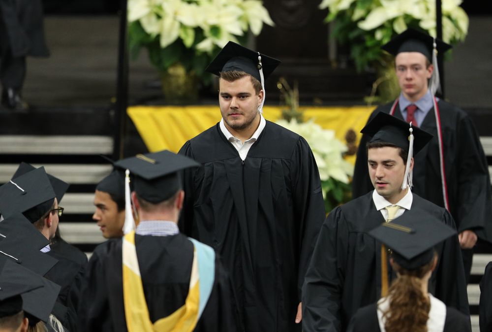 Iowa Football's Sam Brincks during the Fall Commencement Ceremony Saturday, December 15, 2018 at Carver-Hawkeye Arena. (Brian Ray/hawkeyesports.com)