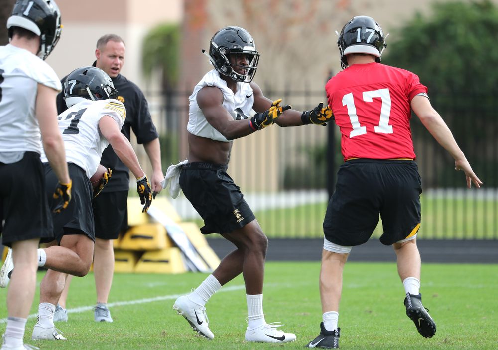 Iowa Hawkeyes defensive back Matt Hankins (8) during practice for the 2019 Outback Bowl Friday, December 28, 2018 at the University of Tampa. (Brian Ray/hawkeyesports.com)