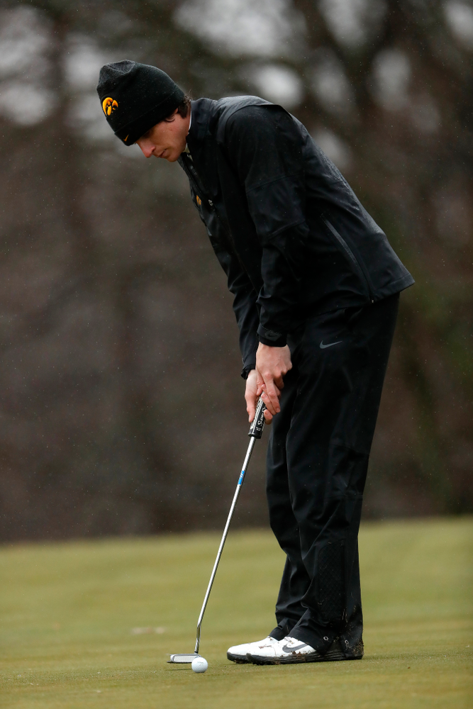 Iowa's Sam Meuret during day two of the 2018 Hawkeye Invitational Friday, April 13, 2018 at Finkbine Golf Course. (Brian Ray/hawkeyesports.com)