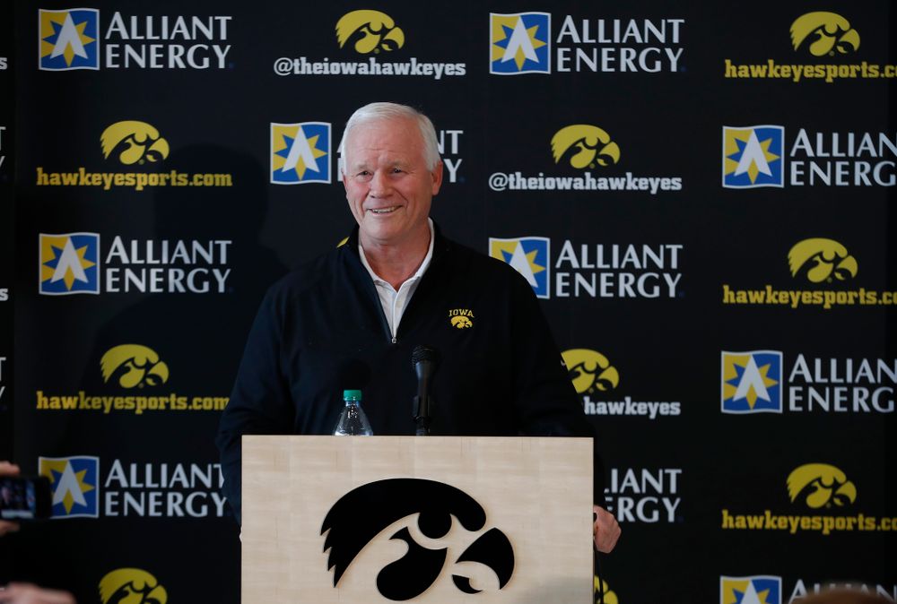 Hawkeye Football Defensive Line Coach Reese Morgan speaks to the media Thursday, Dec. 15, 2016 at the Hansen Football Performance Center. (Brian Ray/hawkeyesports.com)