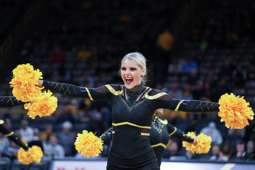 The Iowa Dance Team performs at halftime of the Iowa Hawkeyes game against North Florida Thursday, November 21, 2019 at Carver-Hawkeye Arena. (Brian Ray/hawkeyesports.com)