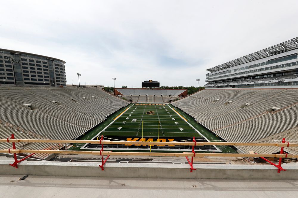 The mid-field view from the lower premium seating area of the third deck in the new north end zone Wednesday, June 6, 2018 at Kinnick Stadium. (Brian Ray/hawkeyesports.com)