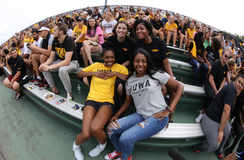 The Iowa Volleyball Team during the Iowa Student Athlete Kickoff Kickball game Sunday, August 19, 2018 at Duane Banks Field. (Brian Ray/hawkeyesports.com)