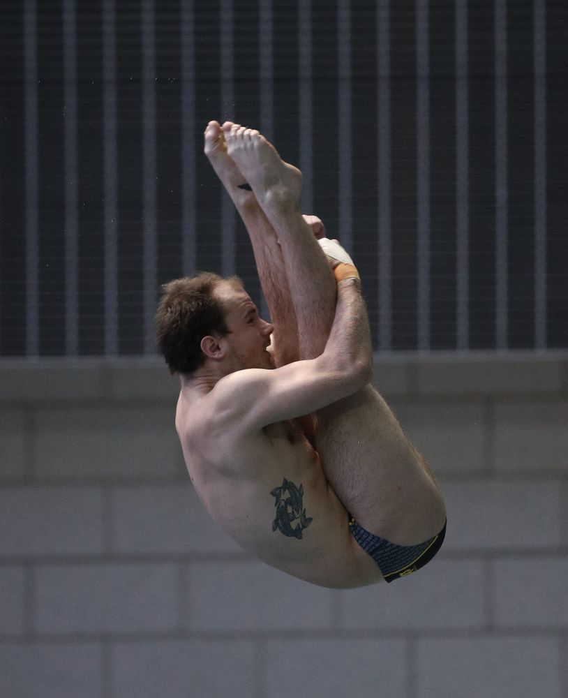 Iowa's Anton Hoherz competes on the 3-meter springboard during the third day of the 2019 Big Ten Swimming and Diving Championships Thursday, February 28, 2019 at the Campus Wellness and Recreation Center. (Brian Ray/hawkeyesports.com)