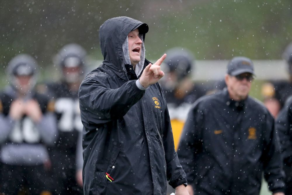 Iowa Hawkeyes offensive coordinator Brian Ferentz during practice Monday, December 23, 2019 at Mesa College in San Diego. (Brian Ray/hawkeyesports.com)