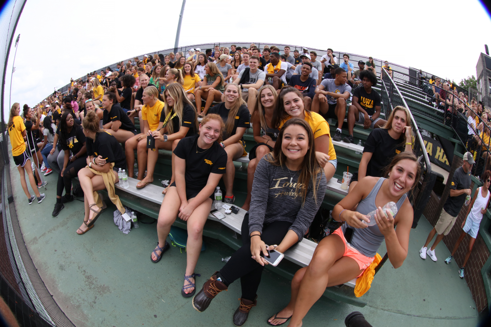 The Iowa Softball Team during the Iowa Student Athlete Kickoff Kickball game Sunday, August 19, 2018 at Duane Banks Field. (Brian Ray/hawkeyesports.com)
