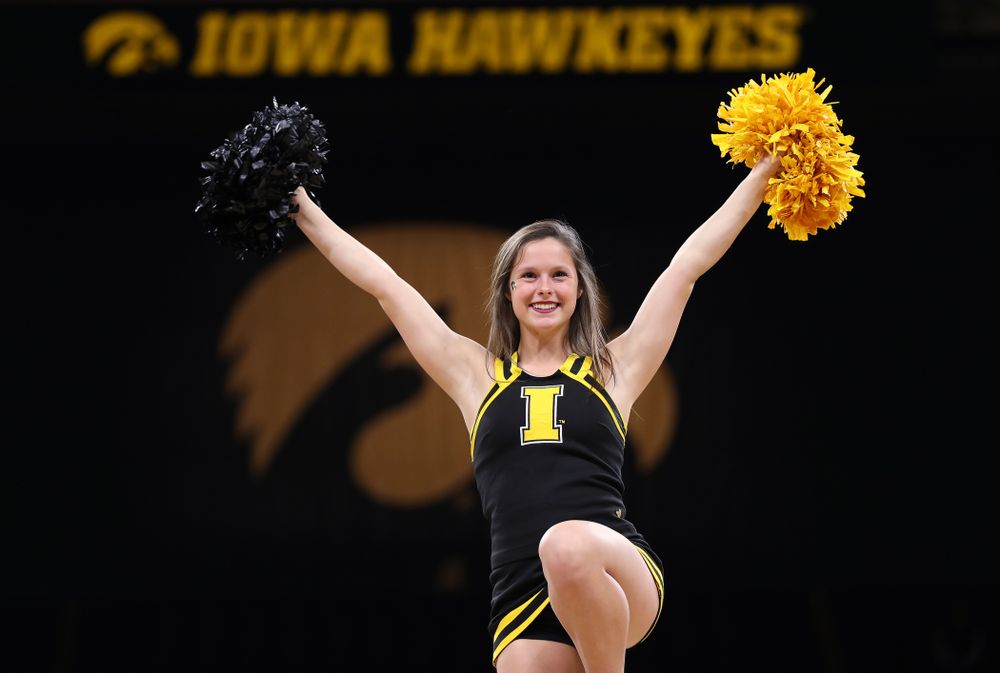 The Iowa Cheerleaders against the Nebraska Cornhuskers Thursday, January 3, 2019 at Carver-Hawkeye Arena. (Brian Ray/hawkeyesports.com)