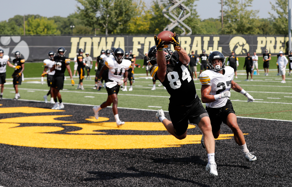 Iowa Hawkeyes wide receiver Nick Easley (84) during practice No. 7 of fall camp Friday, August 10, 2018 at the Kenyon Football Practice Facility. (Brian Ray/hawkeyesports.com)