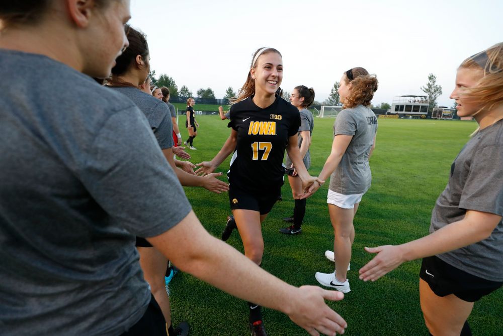 Iowa Hawkeyes Hannah Drkulec (17) against the Purdue Boilermakers Thursday, September 20, 2018 at the Iowa Soccer Complex. (Brian Ray/hawkeyesports.com)