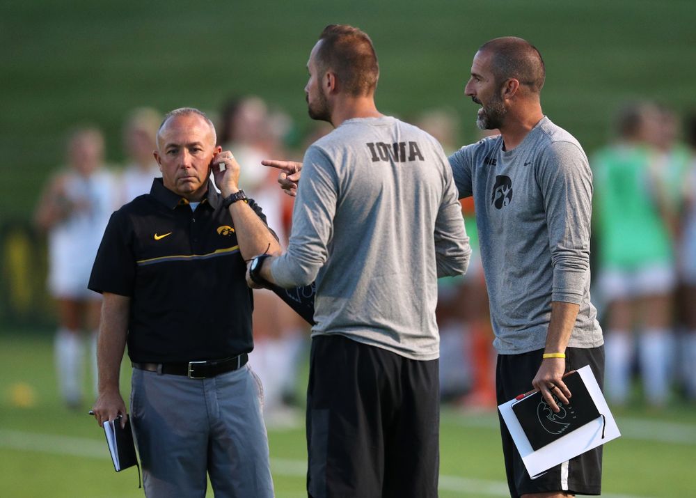 Blair Quinn Associate Head Coach against Western Michigan Thursday, August 22, 2019 at the Iowa Soccer Complex. (Brian Ray/hawkeyesports.com)