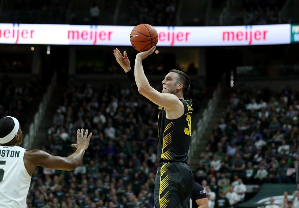 Iowa Hawkeyes guard Connor McCaffery (30) against Michigan State Tuesday, February 25, 2020 at the Breslin Center in East Lansing, MI. (Brian Ray/hawkeyesports.com)