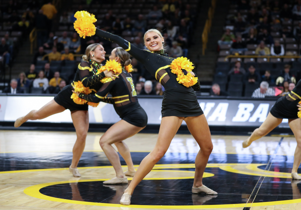The Iowa Dance Team performs at halftime of the Iowa Hawkeyes game against North Florida Thursday, November 21, 2019 at Carver-Hawkeye Arena. (Brian Ray/hawkeyesports.com)