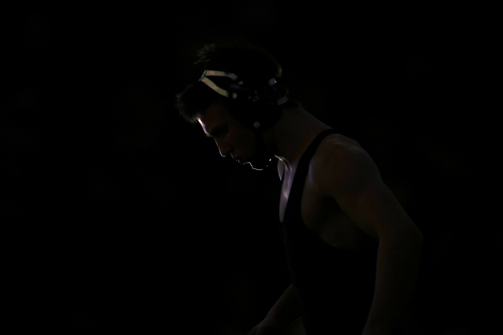 Iowa’s Max Murin Wrestles Oklahoma State’s Dusty Hone at 141 pounds Sunday, February 23, 2020 at Carver-Hawkeye Arena. Murin won the match 15-4. (Brian Ray/hawkeyesports.com)