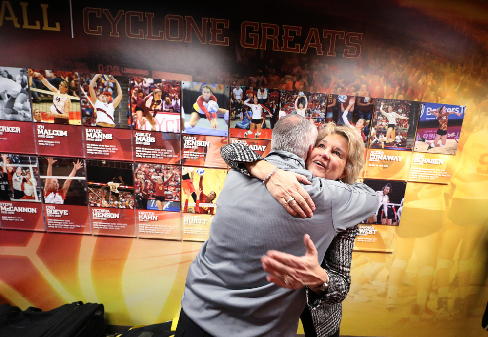 Iowa Hawkeyes head coach Lisa Bluder and Athletics Director Gary Barta against the Iowa State Cyclones Wednesday, December 11, 2019 at Hilton Coliseum in Ames, Iowa(Brian Ray/hawkeyesports.com)