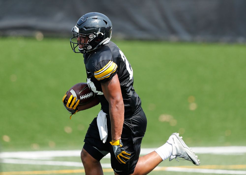 Iowa Hawkeyes running back Toren Young (28) during fall camp practice No. 9 Friday, August 10, 2018 at the Kenyon Practice Facility. (Brian Ray/hawkeyesports.com)